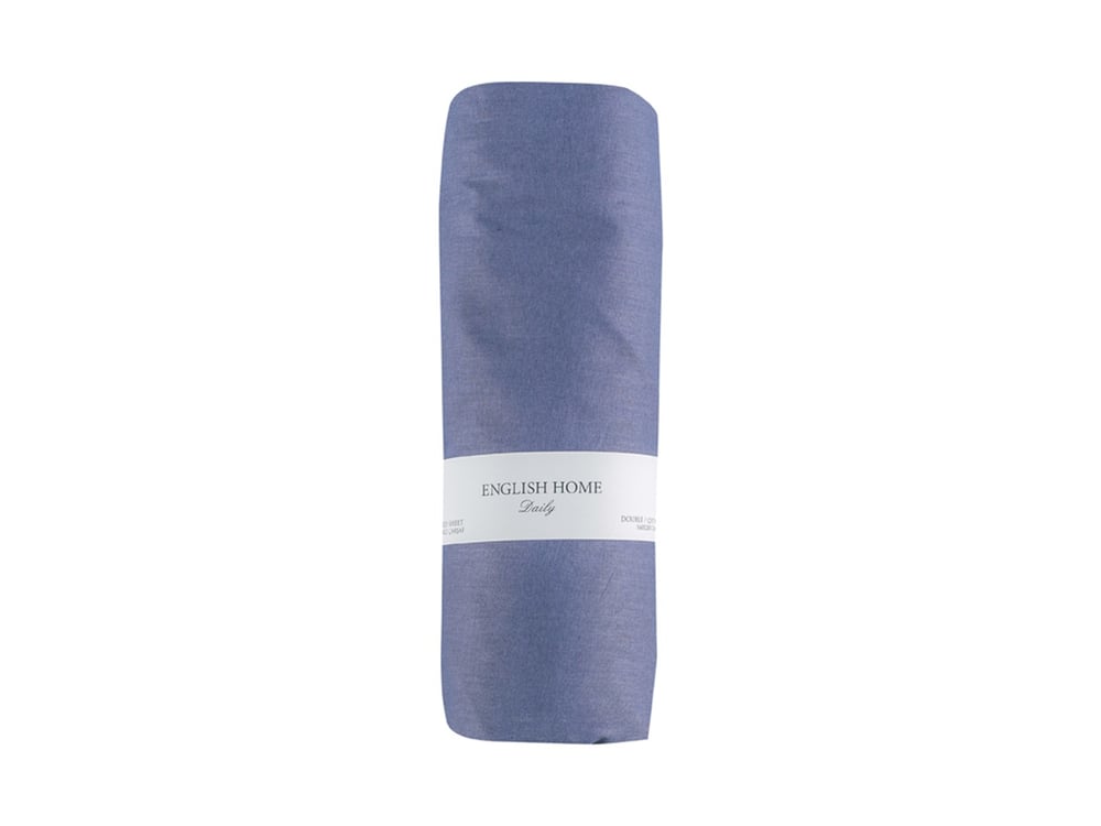drept Cottony Double Person  CEARȘAF ELASTIC 160x200 cm Albastru Închis