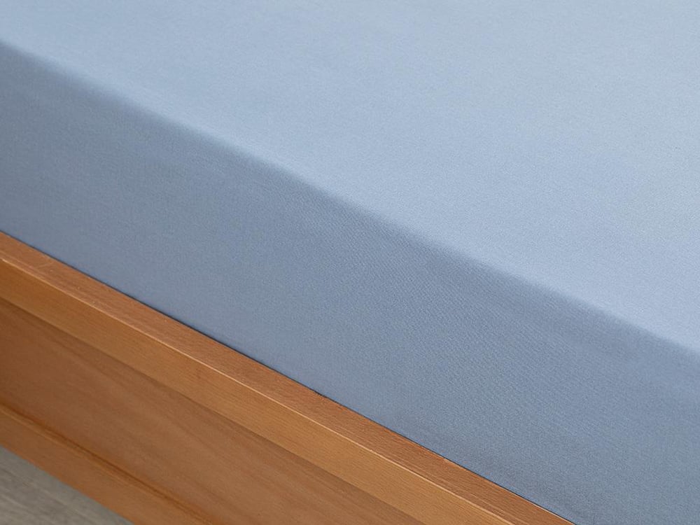 drept Cu Bumbac Double Cearșaf Cu Elastic 160x200 cm Albastru Urban