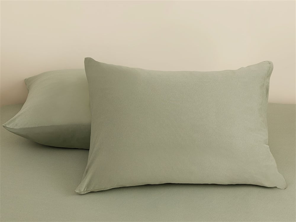 drept Penye King Size Set Cearșaf Cu Elastic 180x200 cm Verde De Salvie