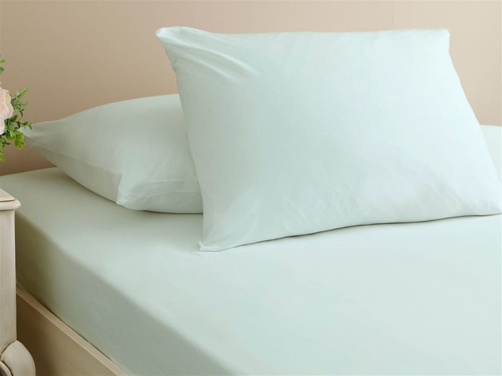 drept Penye Double Set Cearșaf Cu Elastic 160x200 cm Seledon Deschis