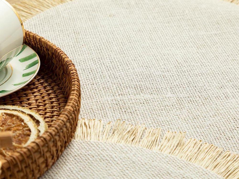 Edna Jute 2 Set Place Mat 38 cm White