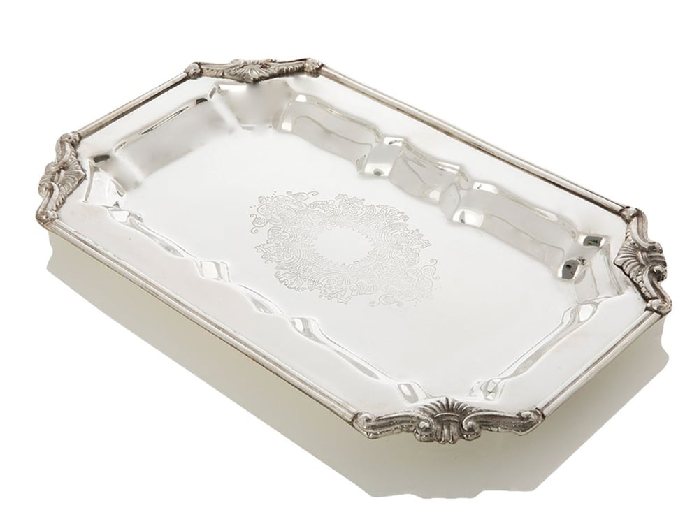 Elegant Placat cu argint  TAVĂ 32x19 cm Argint.