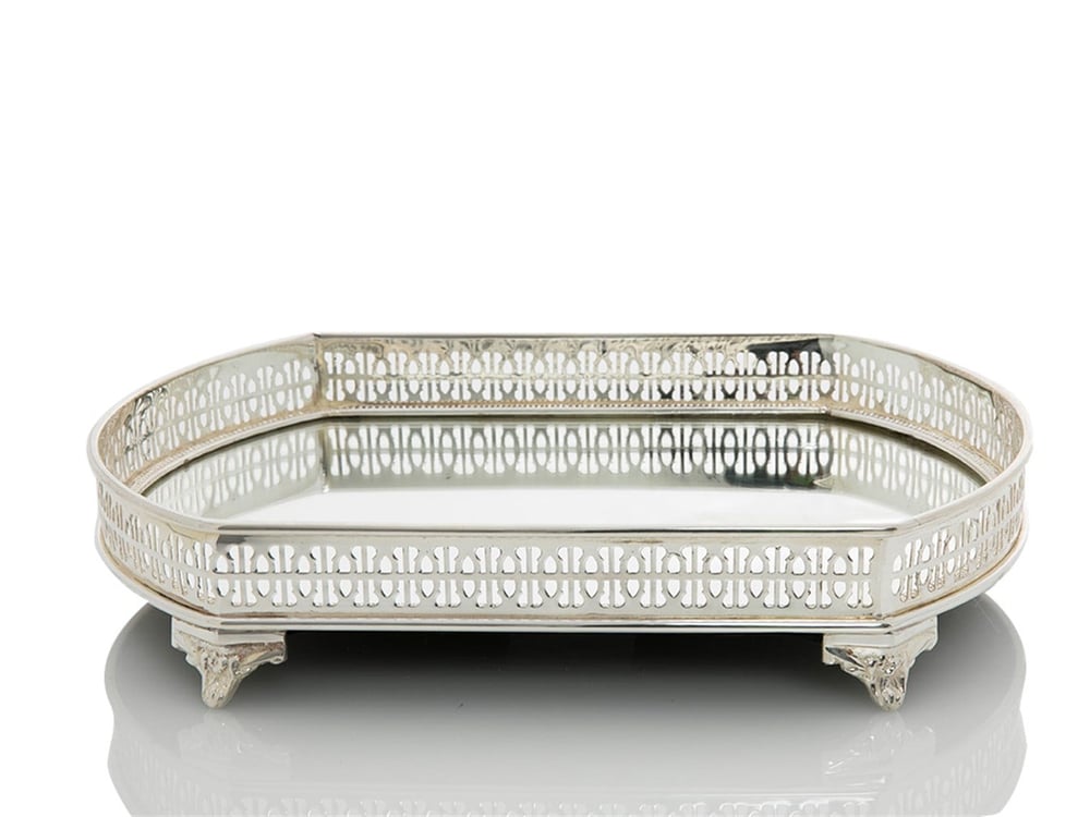 Elegant Placat cu argint  TAVĂ 32x22 cm Argint.