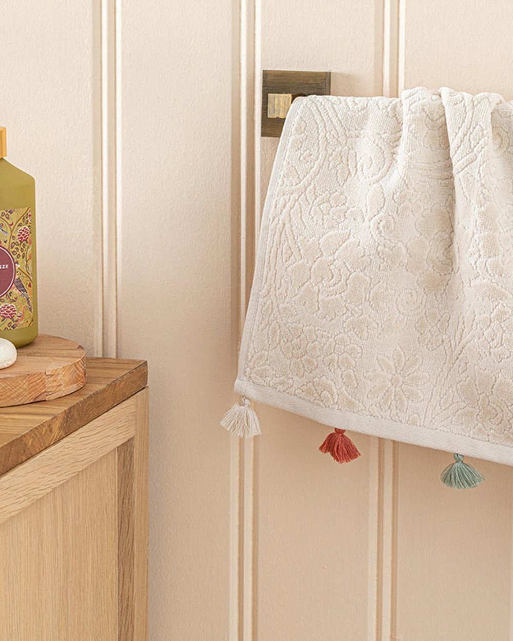Elite Cottony Kadife Jakarlı Hand Towel 30x40 cm Light Beige