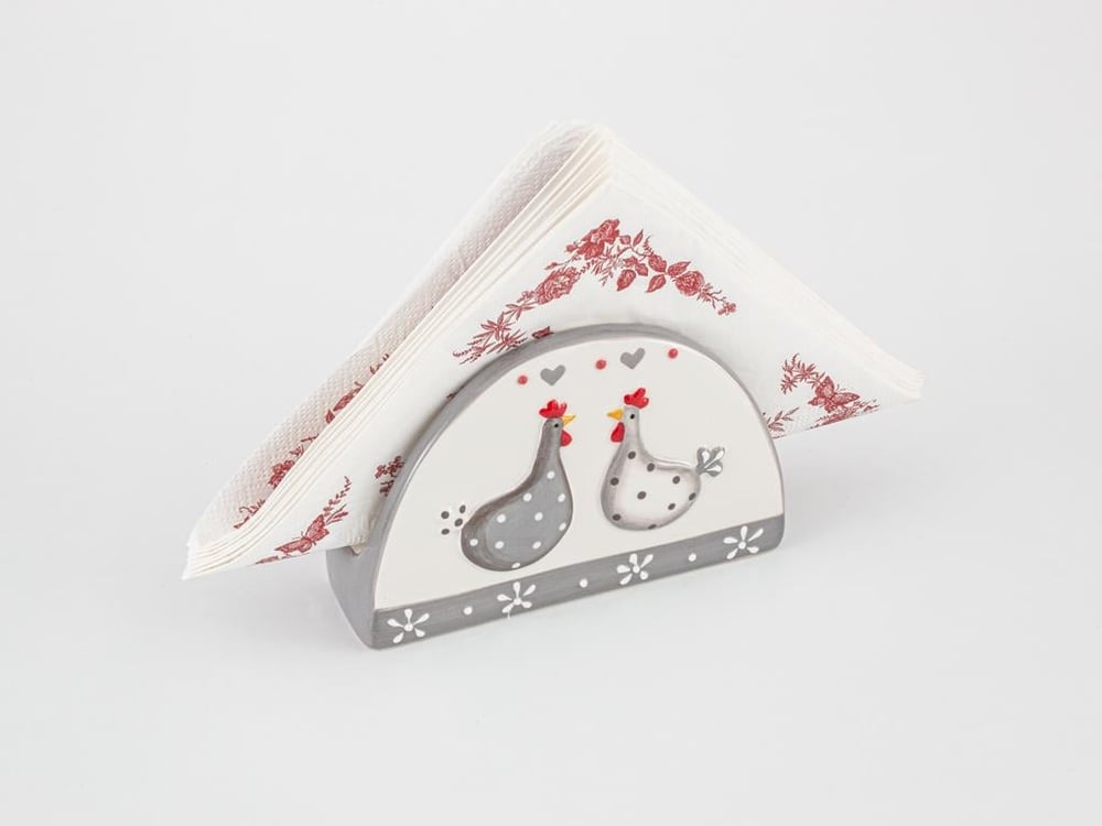 Est Ceramică Mare Suport Pentru Șervetele 14*4.5*9 Cm Alb-Cenușiu