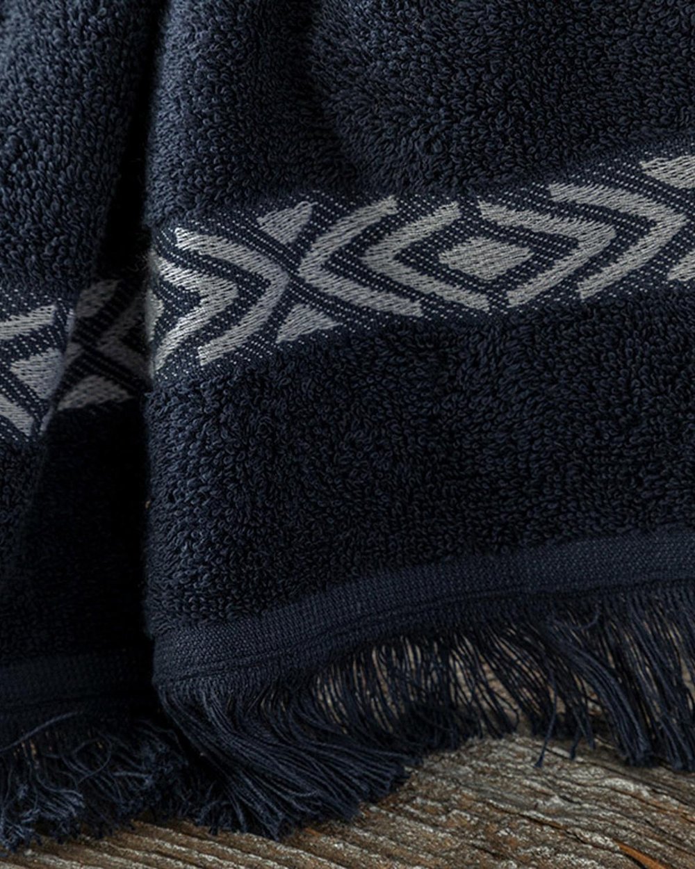 Ethnic Cotton Hand Towel 30x40 cm Dark Blue