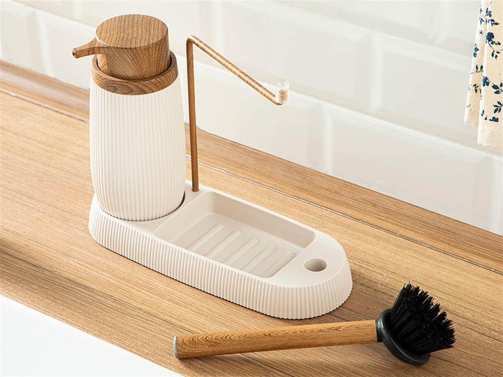 Evelyn Plastic brushed Dish Set 22x8x17 cm Cream