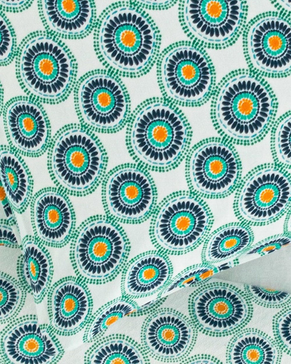Exotic Circles Față De Pernă Set 2, Ușor De Calcat, 50*70 Cm, Albastru - Muștar - Verde