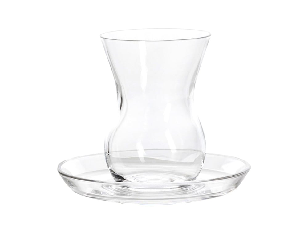 Fens Glass 12 Pieces Tea Set 130 ml Transparent