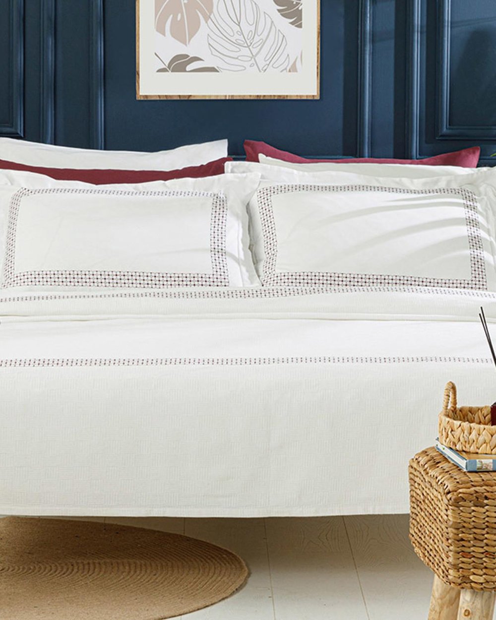 Flamel Imprimare Pe Panou Imprimat King Size Set Pătură De Vară 240x220 cm Bordo