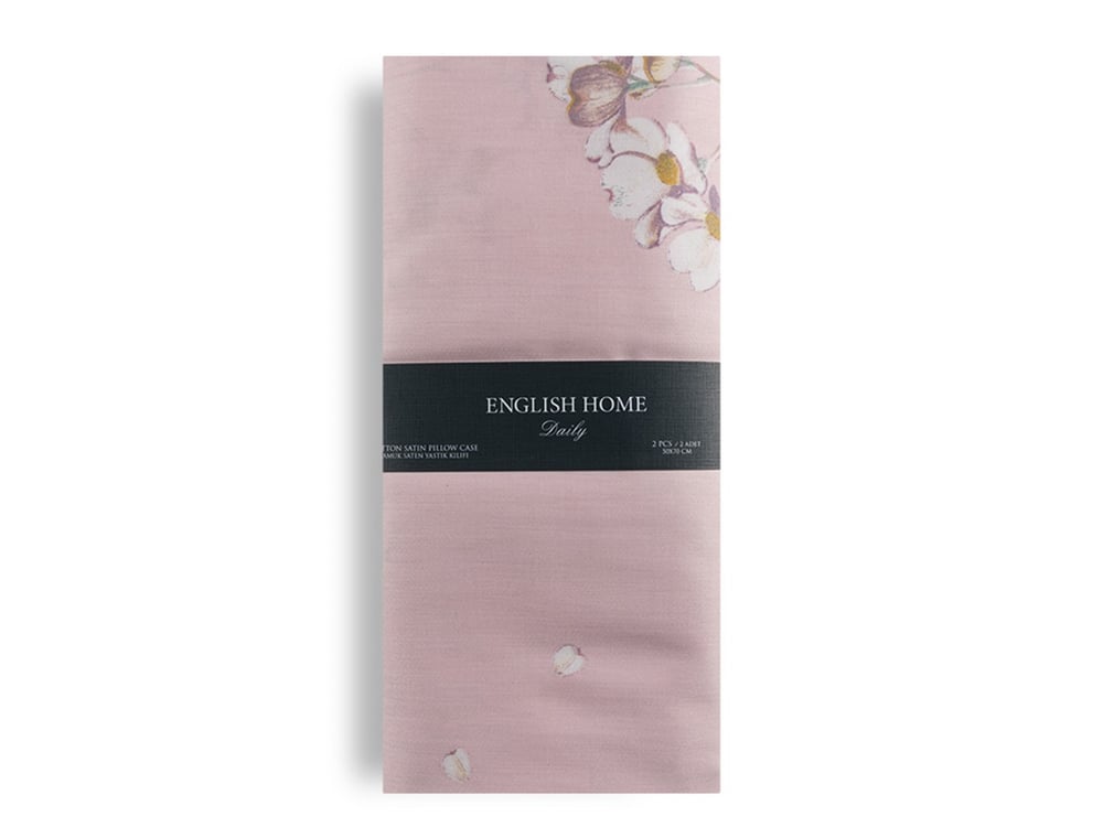Fleur pur  Satin bumbac Set 2  FAȚĂ DE PERNĂ 50x70 cm Pink
