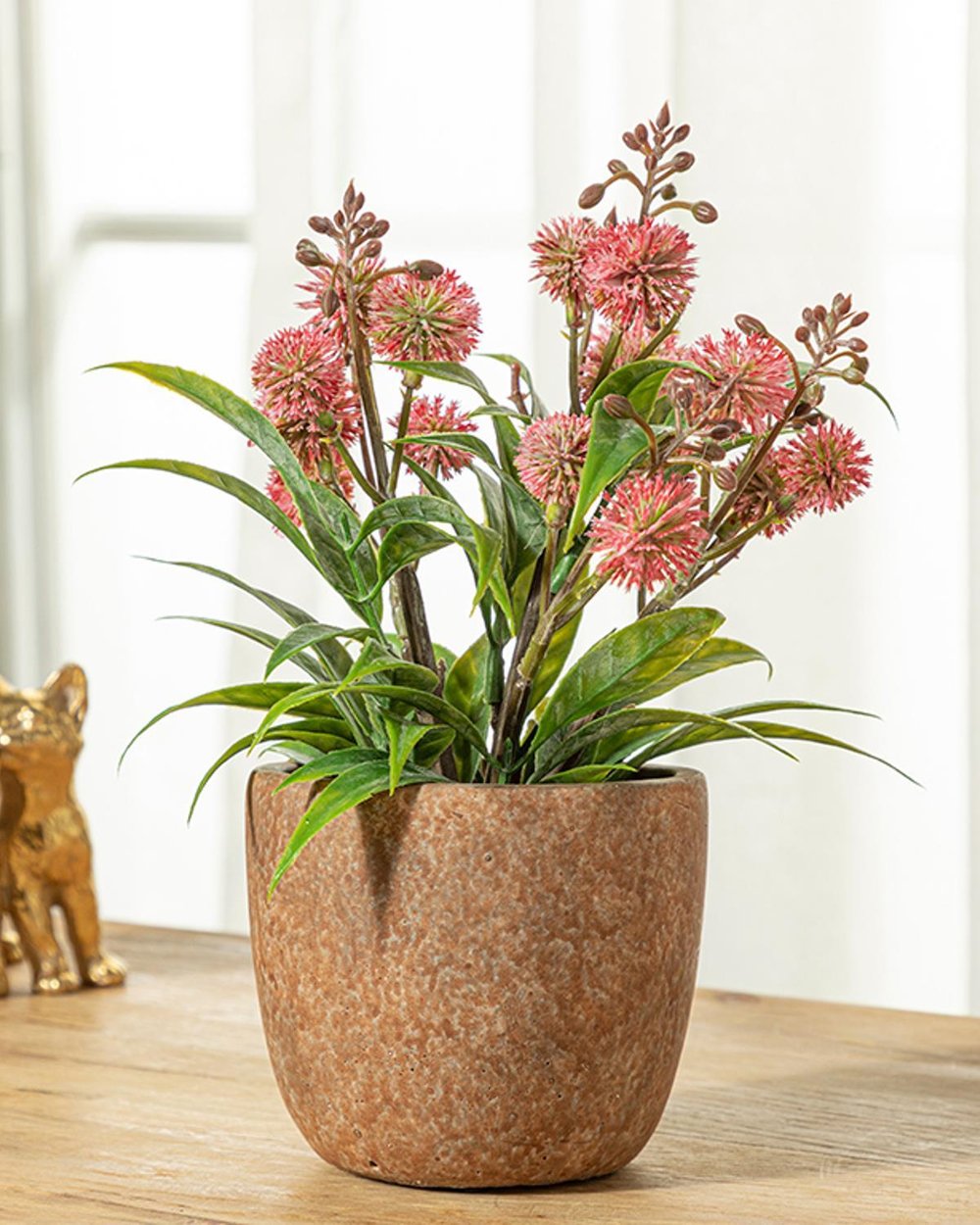 Sweet Flowers Artificial Flower with Vase 10x23,5 cm Pink