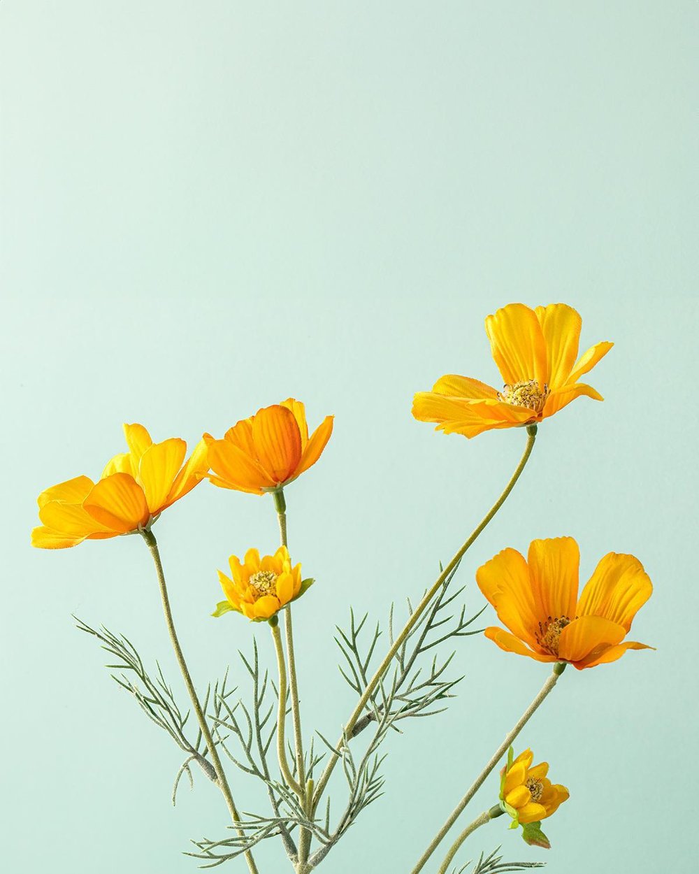 Floare artificiala, Daisy, plastic, 62 cm, portocaliu