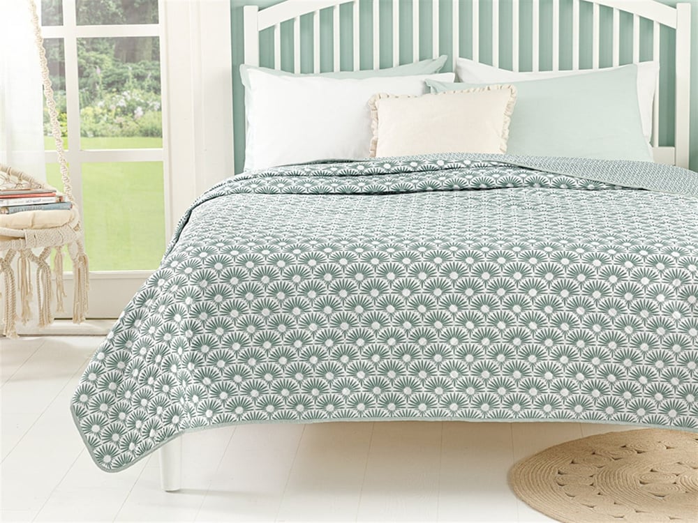 floarea-soarelui Pentru o persoana  CUVERTURĂ MULTIFUNCTIONALA 160x220 cm Seledon,