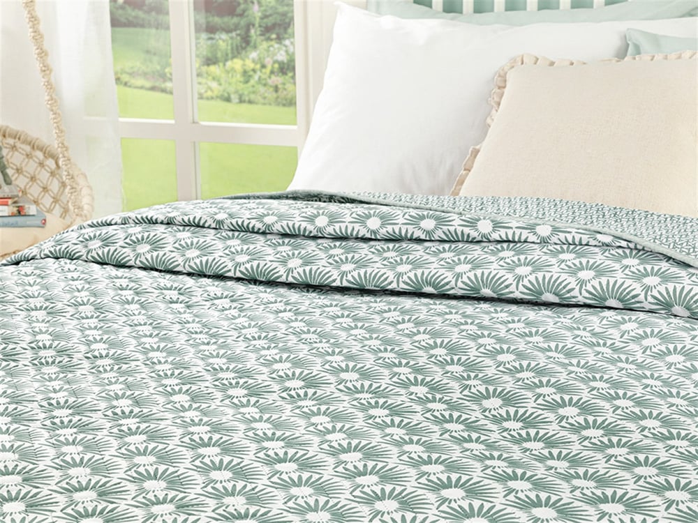 floarea-soarelui Pentru o persoana  CUVERTURĂ MULTIFUNCTIONALA 160x220 cm Seledon,