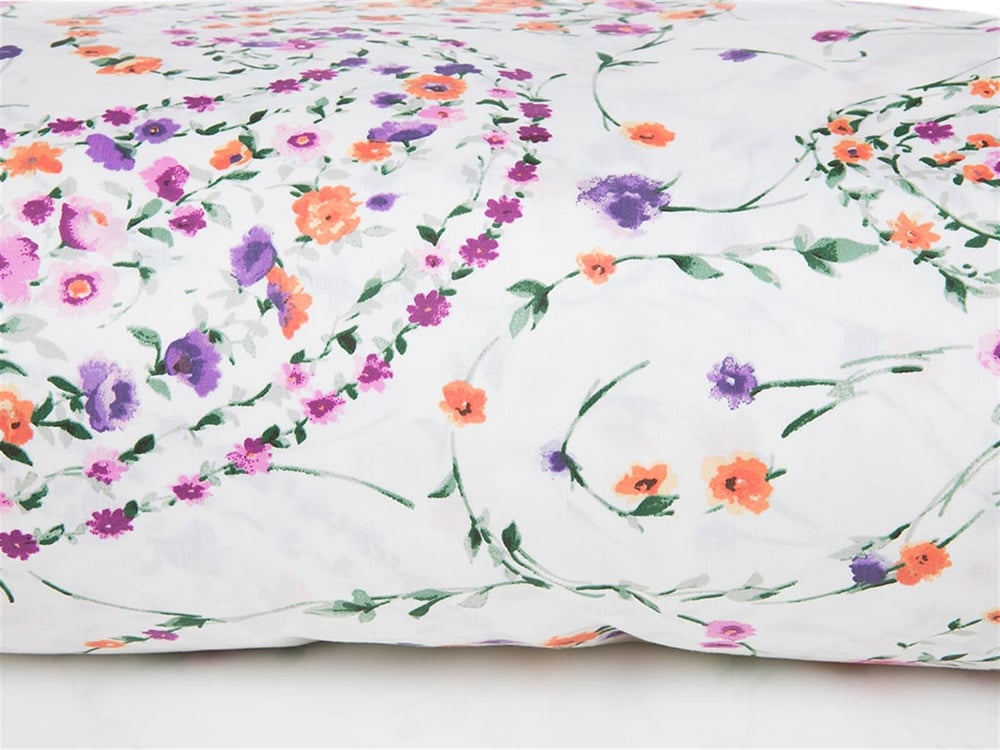 Flora paisley Bumbac Satinat Double Lenjerie De Pat 200x220 cm Lila