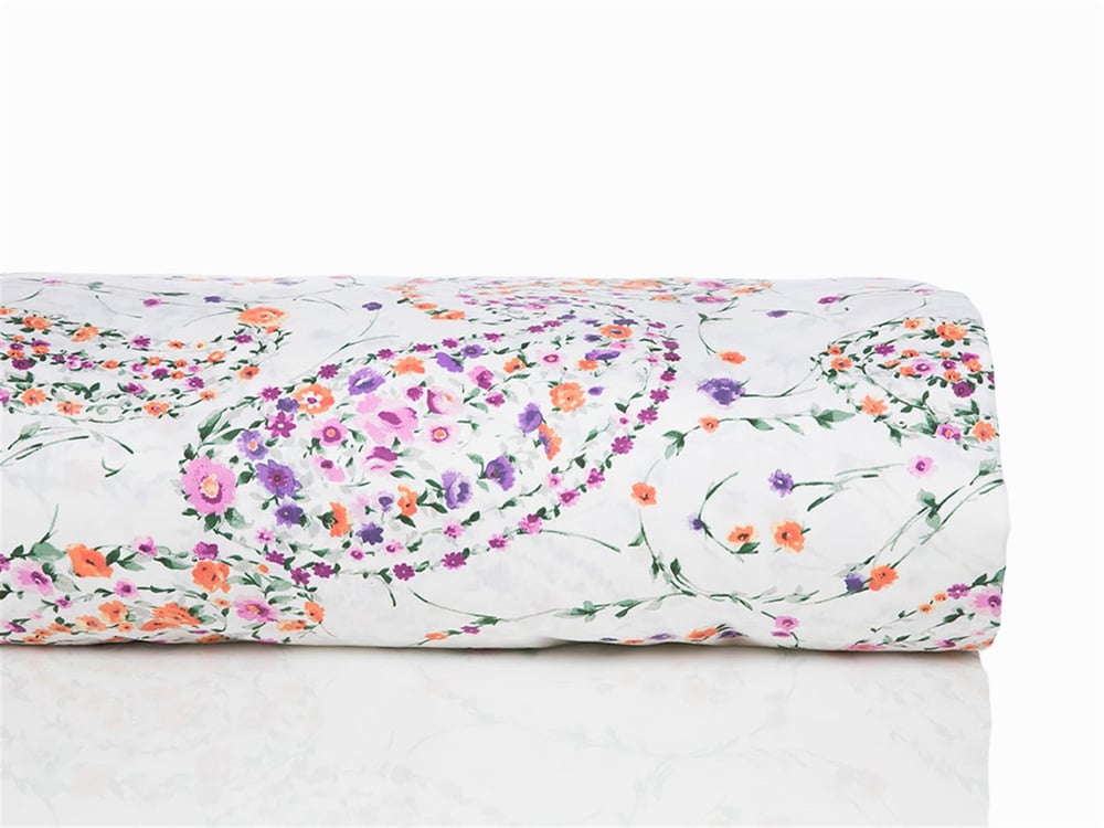 Flora paisley Bumbac Satinat Double Lenjerie De Pat 200x220 cm Lila
