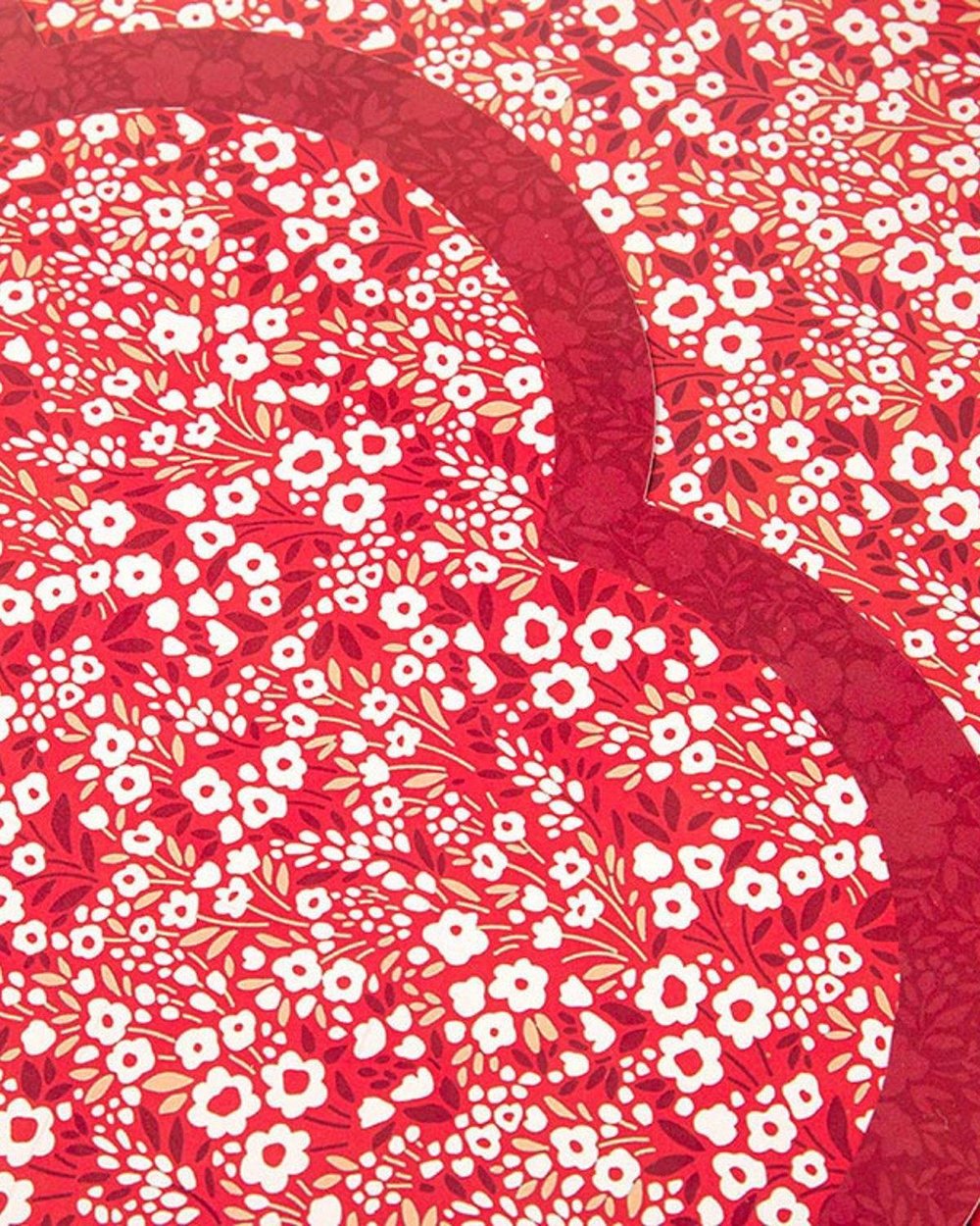 Florals Polypropilen 4 Set Place Mat 40 cm Red