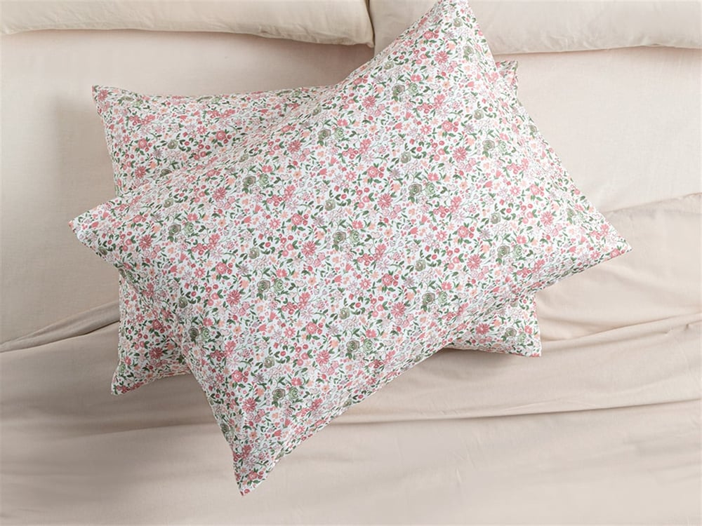 Flower Joy Cu Bumbac Cu 2 Piese Față De Pernă 50x70 cm Roz