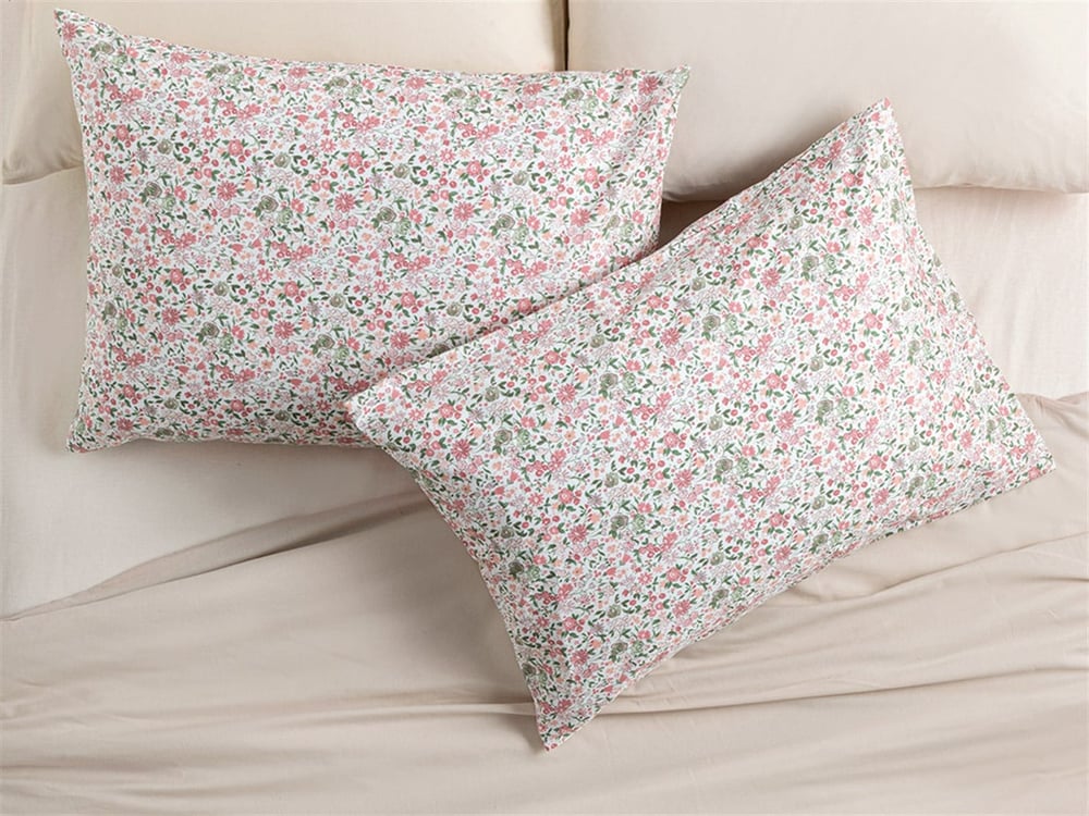 Flower Joy Cu Bumbac Cu 2 Piese Față De Pernă 50x70 cm Roz
