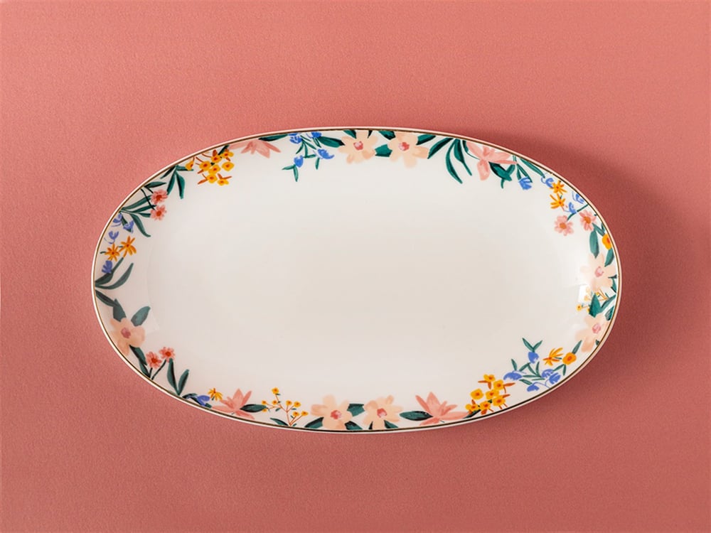 Flower Spree Porcelain Platter 25 cm White