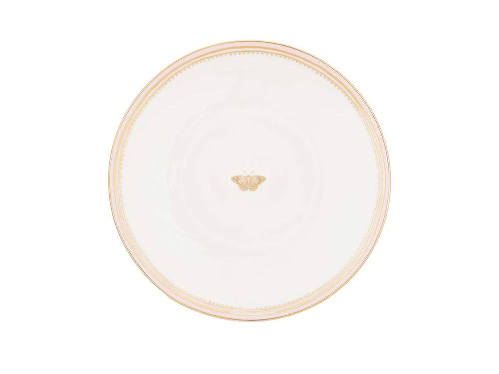 Galia Butterfly Bone China Cake Plate 20 cm Pink