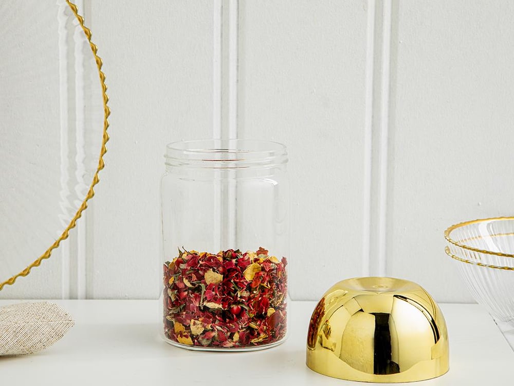 Galia Goldie Borosilicate Glass Jar 550 ml Gold