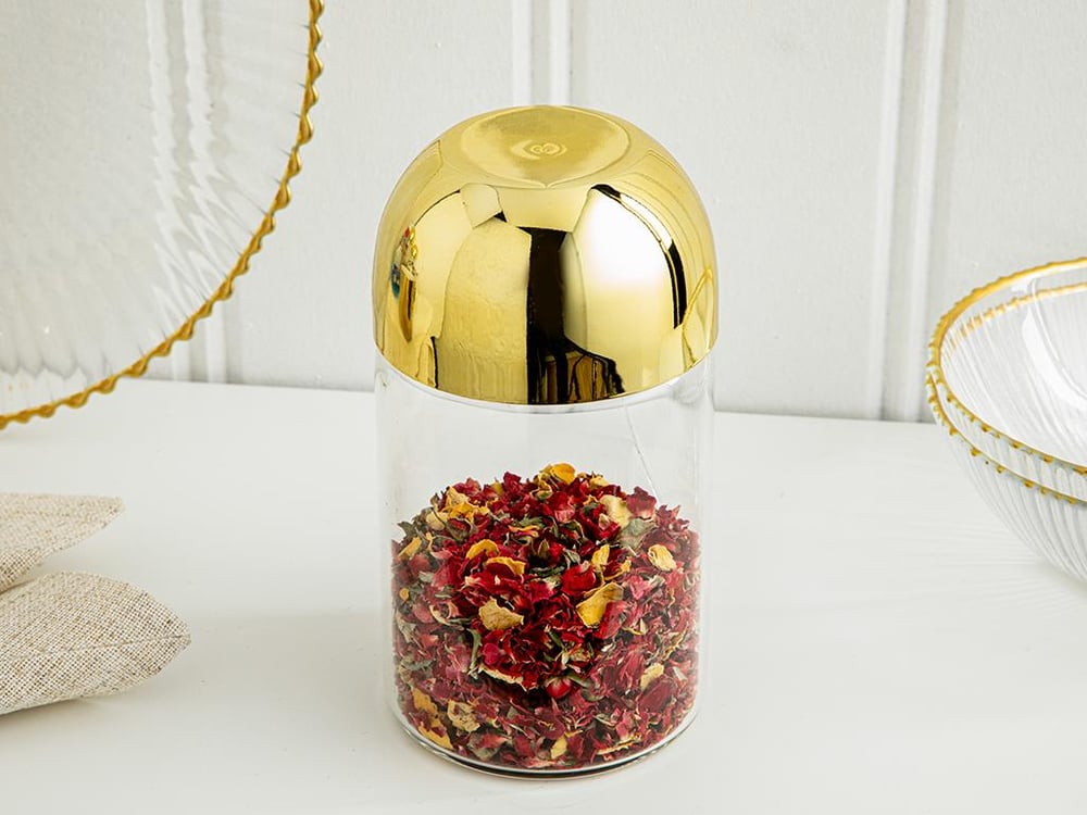 Galia Goldie Borosilicate Glass Jar 550 ml Gold