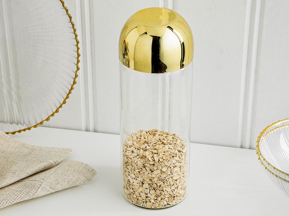 Galia Goldie Borosilicate Glass Jar 1000 ml Gold