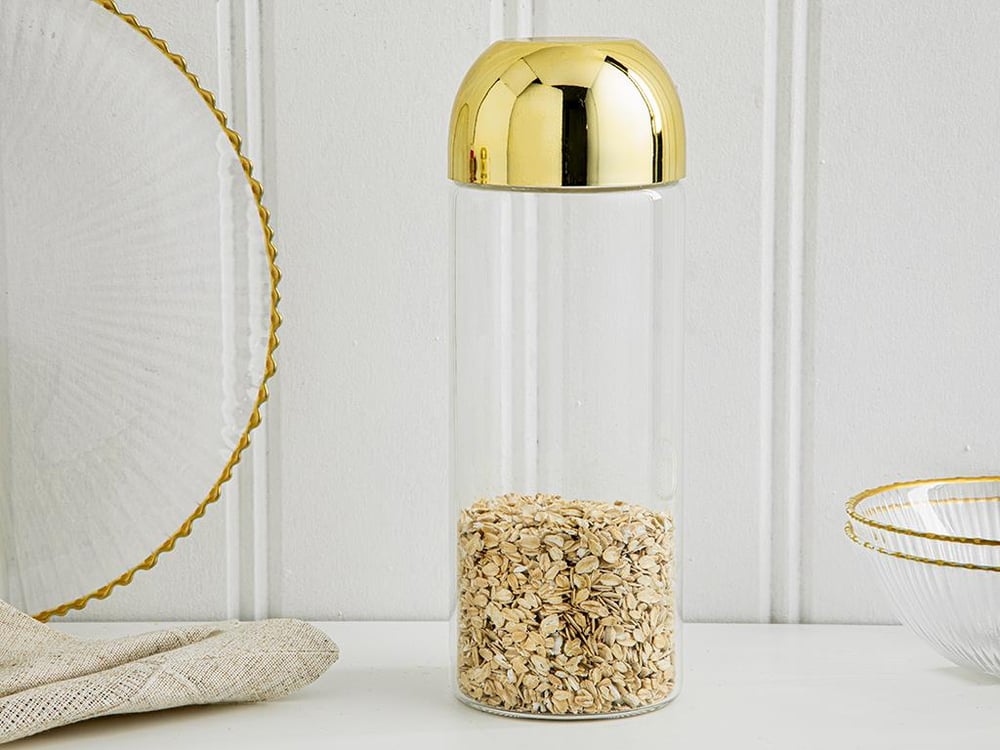 Galia Goldie Borosilicate Glass Jar 1000 ml Gold