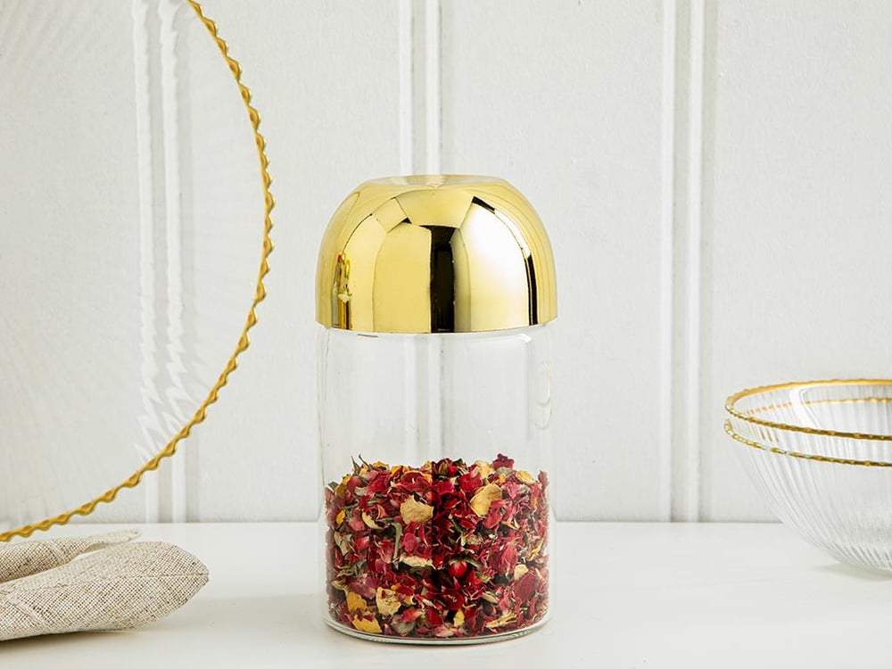 Galia Goldie Borosilicate Glass Jar 550 ml Gold