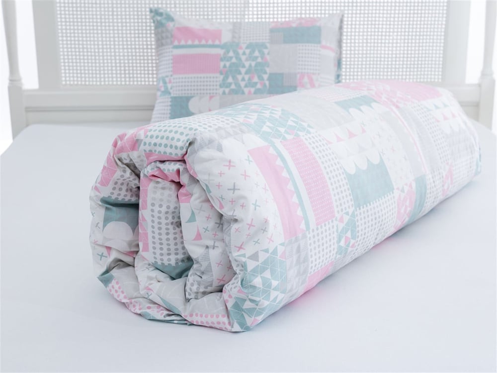 Geopatch Cu Bumbac Single Lenjerie De Pat 160x220 cm Seledon