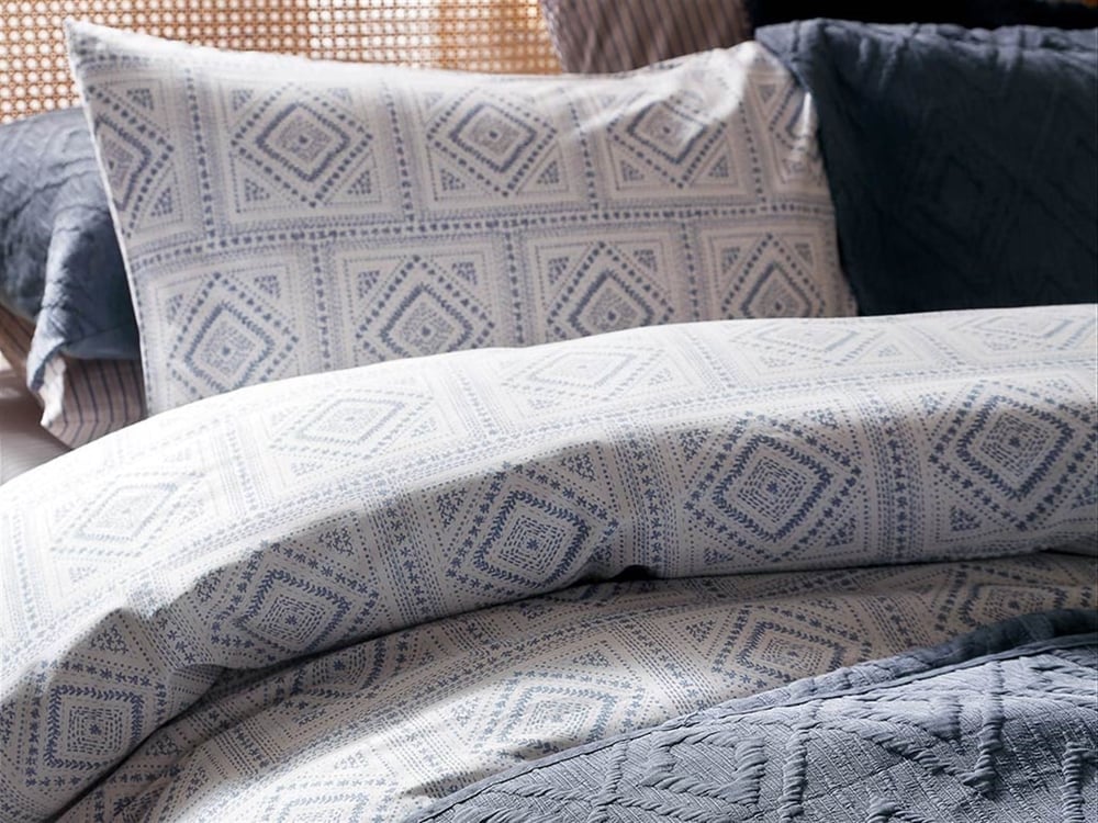 Geostitch Cottony Double Person  SET LENJERIE DE PAT 200x220 cm Albastru.