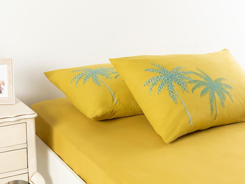 Glitter Palm Cu Bumbac Cu 2 Piese Față De Pernă 50x70 cm Verde Kiwi