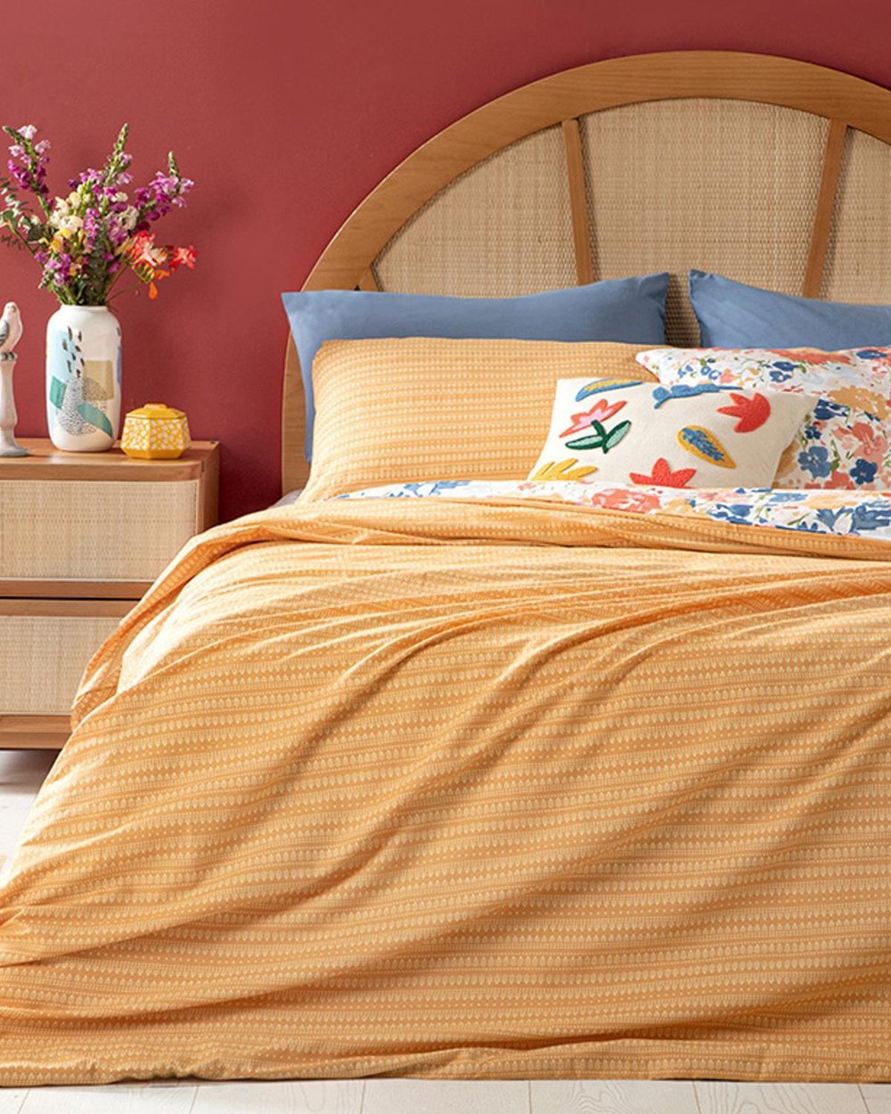 Grădină de primăvară Cu Bumbac Single Set Lenjerie De Pat 160x220 cm Floare De Rodie