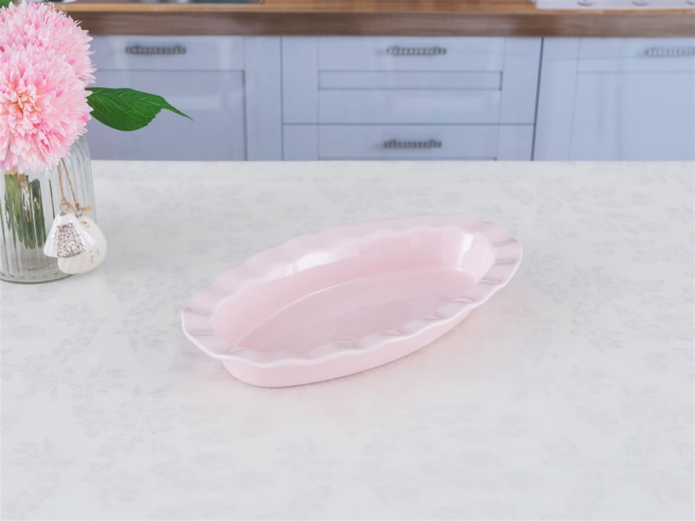 Grace Ceramică  Oval  VAS PENTRU CUPTOR 33 cm Pink