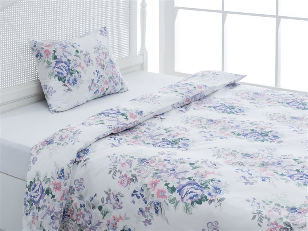 Gradina florala Cu Bumbac Single Lenjerie De Pat 160x220 cm Lila