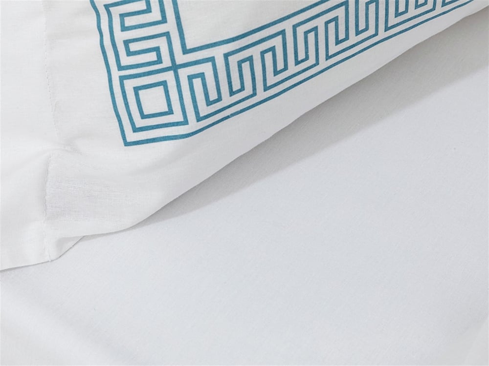 Greek Ribbon Cottony  King Size  SET LENJERIE DE PAT 240x220 cm Turquoise
