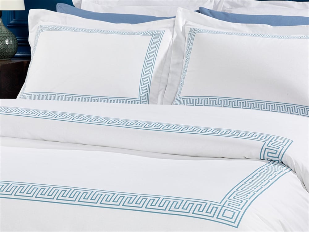 Greek Ribbon Cottony  King Size  SET LENJERIE DE PAT 240x220 cm Turquoise