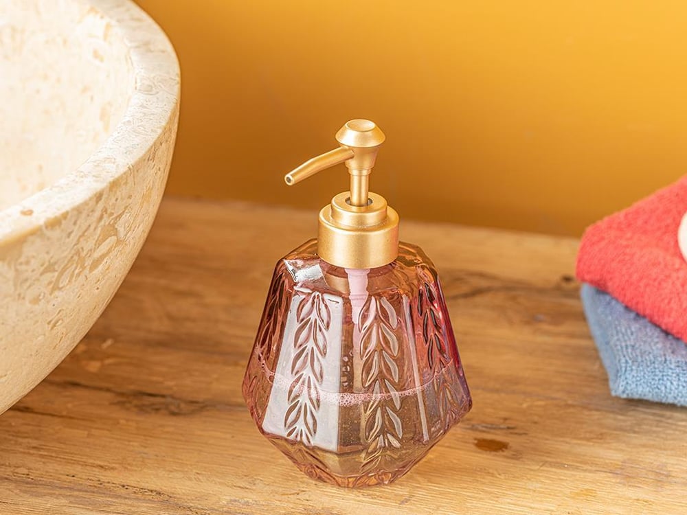 Hailey Dozator Pentru Săpun Lichid, Sticlă, 300 Ml, Albastru-Maro
