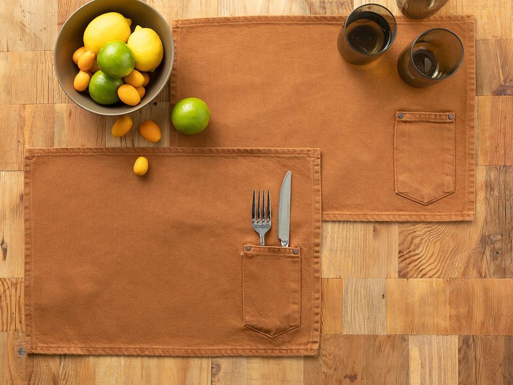 Harvey Cotton 2 Set Place Mat 30x45 cm Tan