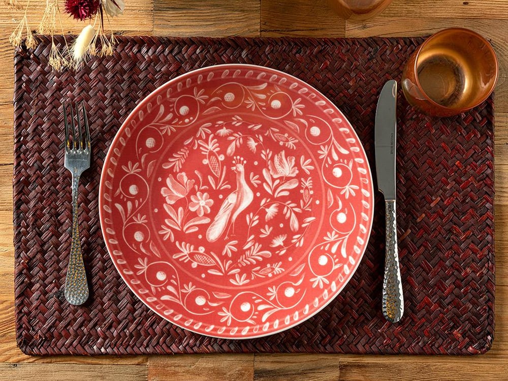 Hermosa Porcelain Service Plate 25 cm Red