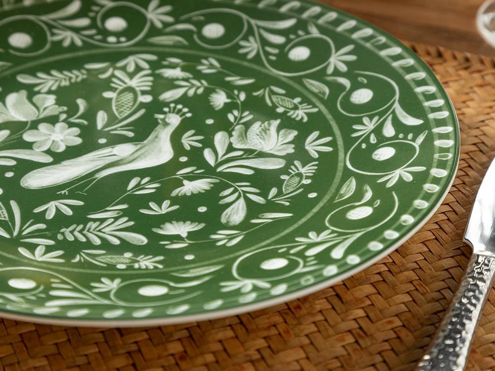 Hermosa Porcelain Service Plate 25 cm Green