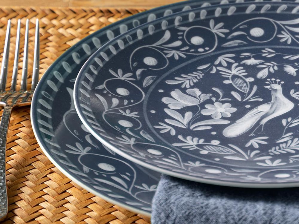 Hermosa Porcelain Cake Plate 20 cm Blue