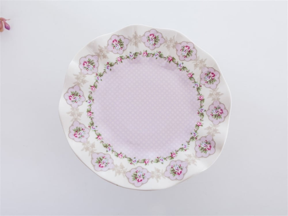 Iarna a crescut  Bonetă China Cu Picioare Farfurie De Servire 25 Cm Roz