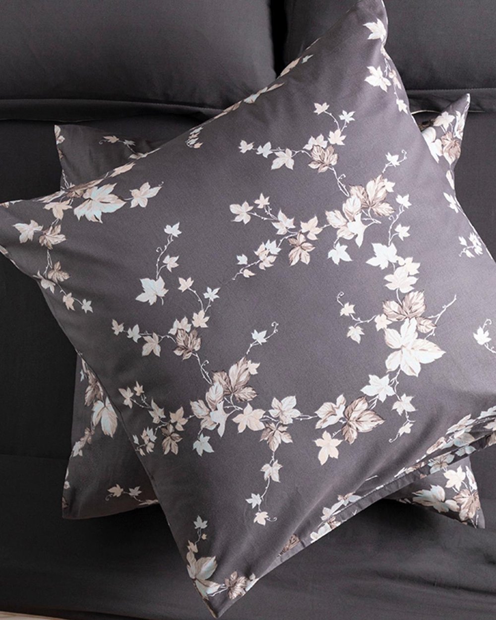 Iederă de toamnă Cu Bumbac Cu 2 Piese Față De Pernă 65x65 cm Antracit