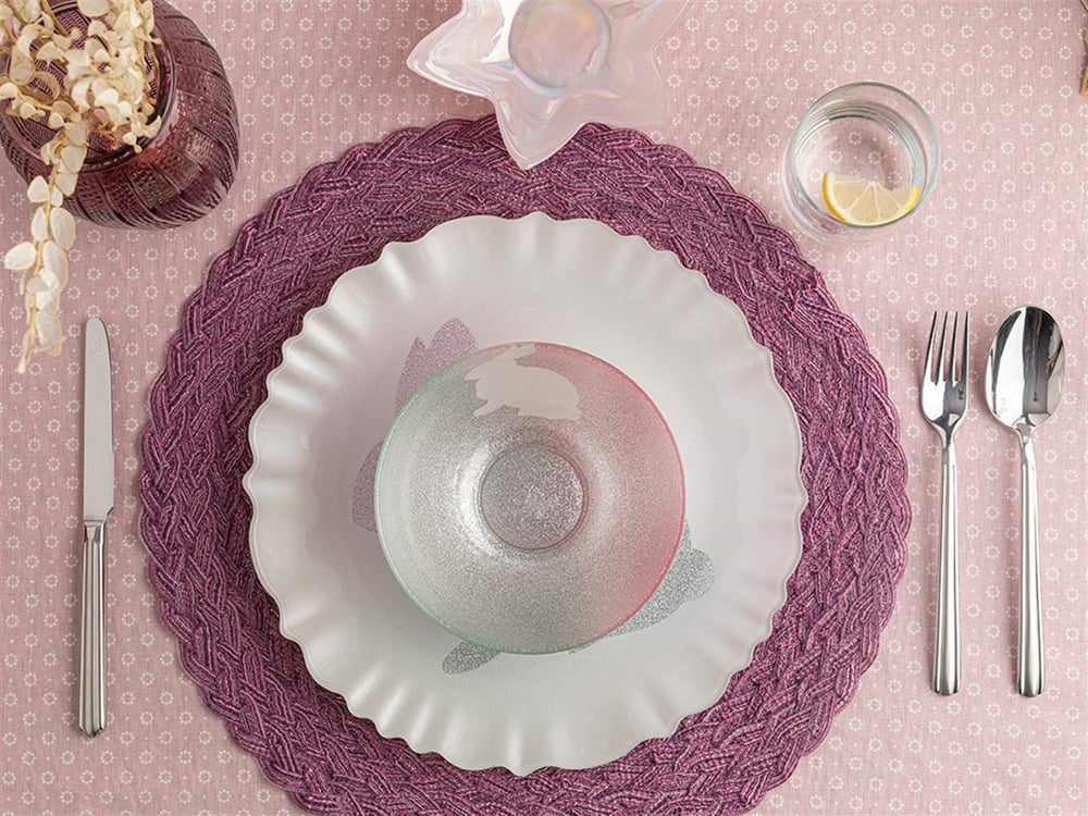 Rabbit Glass Bowl 16 cm Pink