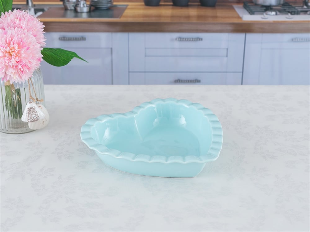 inimă Ceramică  VAS PENTRU CUPTOR 26 cm Ecru-Mentă