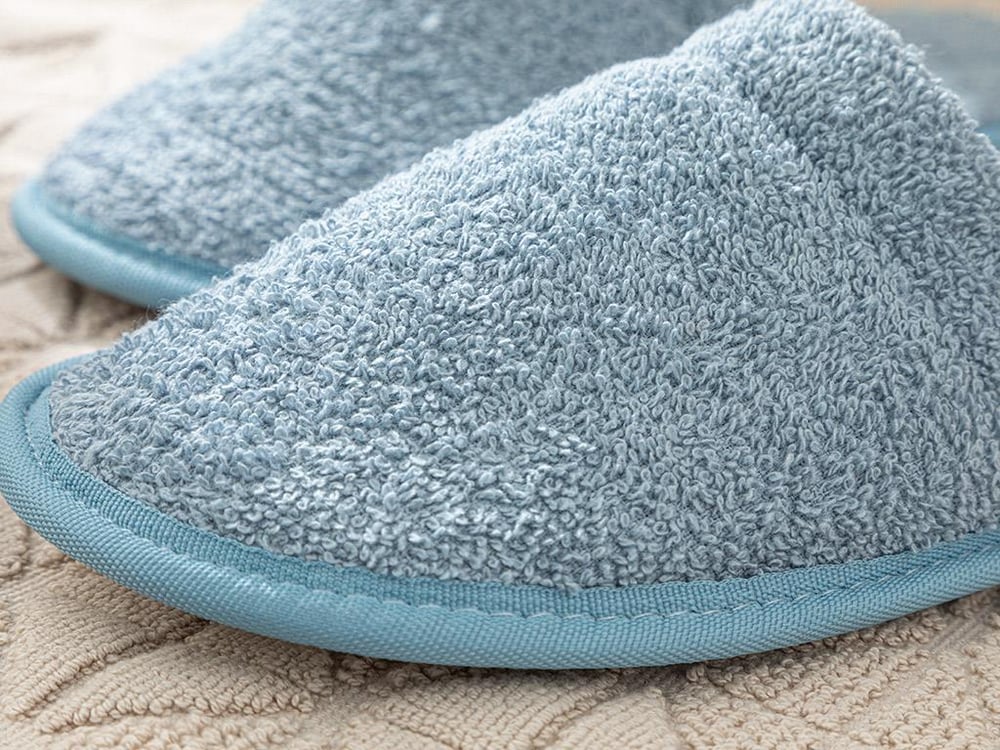Simple Cottony Cotton Spa Slippers 36-40 İndigo