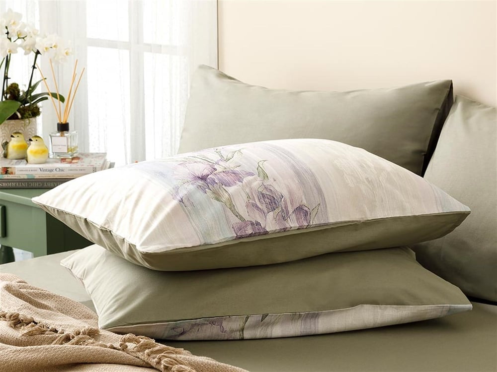 Iris pur Cottony Set 2  FAȚĂ DE PERNĂ 50x70 cm Lilac.